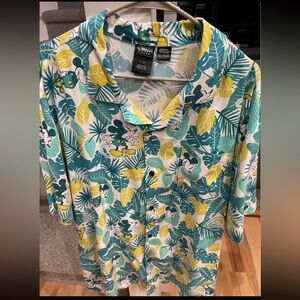 Disney Mickey Mouse Tropical Print Shirt - Blue and Yellow